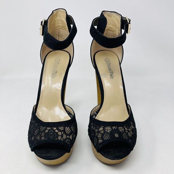 Dream‎ Paris Womans  Black Stiletto 5.5” Shoes, Open Toe, Ankle Strap Size 10 - Picture 3 of 15